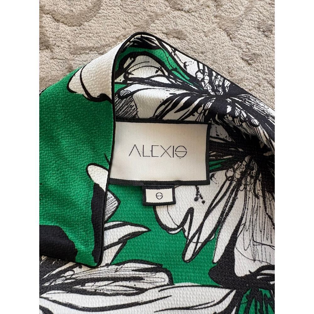 Alexis Floral Wrap Top & Midi Skirt Set Green White Print Women’s Large Resort - Picture 5 of 10